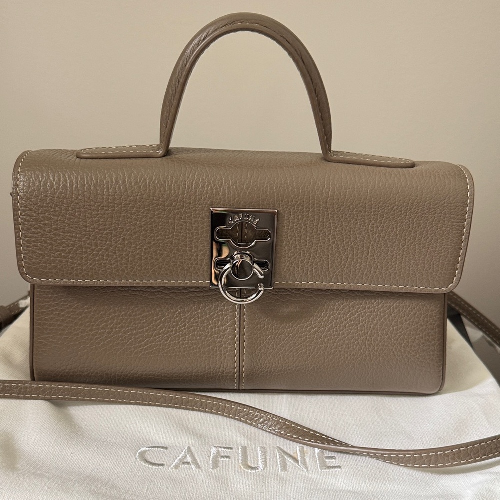 Taupe Leather Handbag
